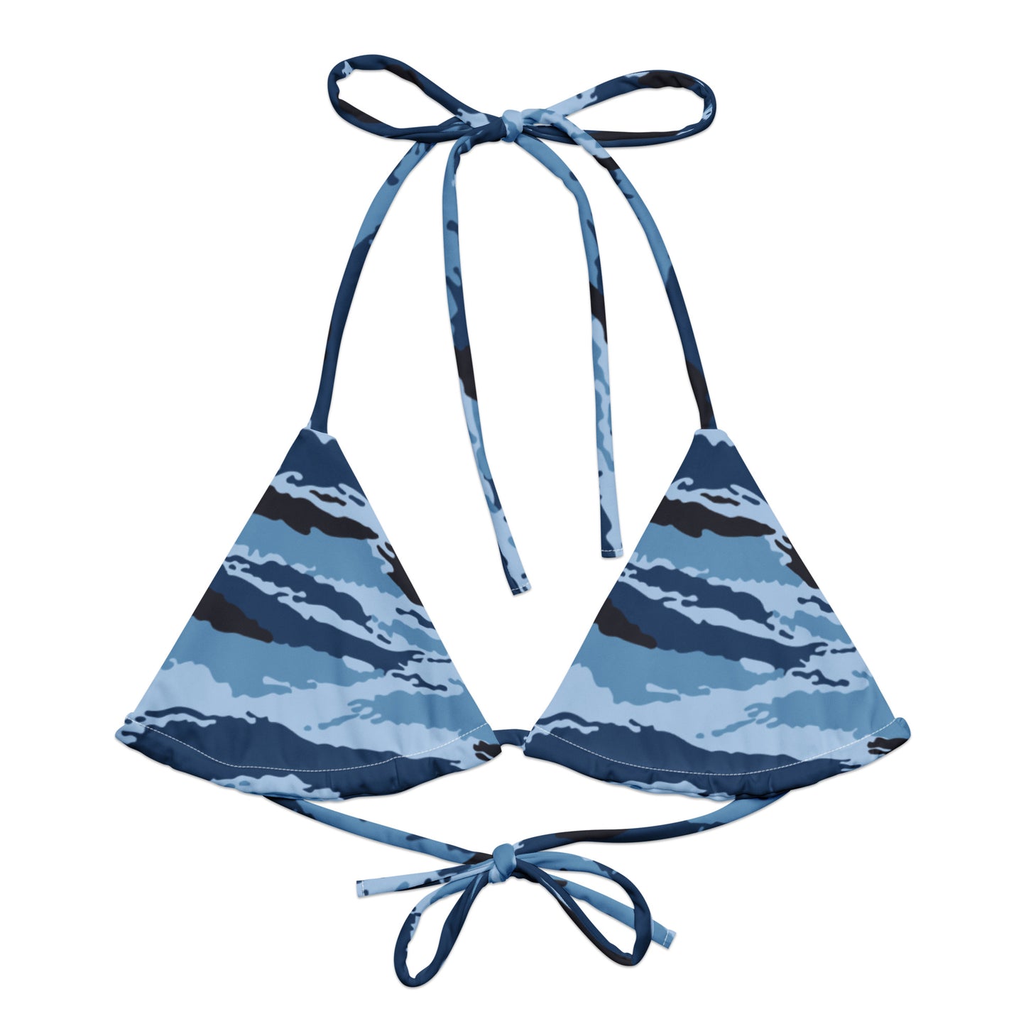 Kamysh Blue Camo String Bikini Top