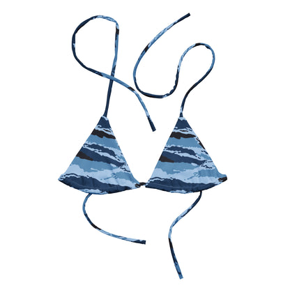 Kamysh Blue Camo String Bikini Top