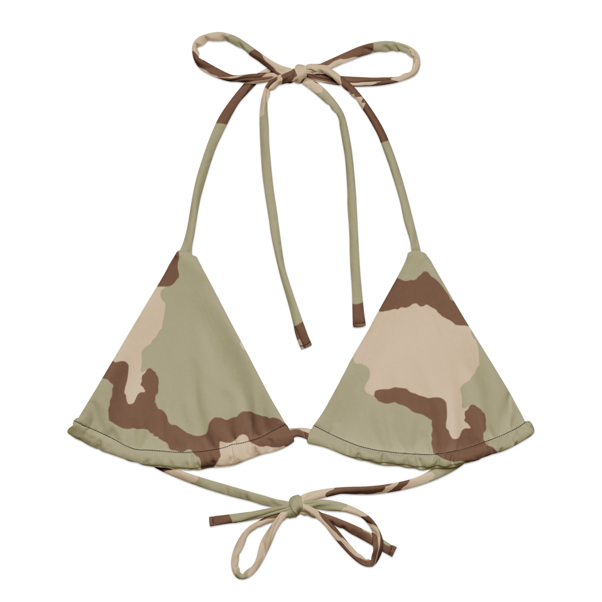 All-over print recycled string bikini top _ Concealing Coloration