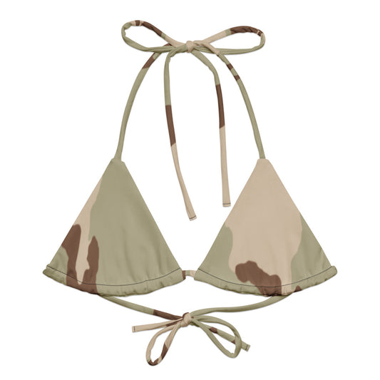 Three-Color Desert Camo String Bikini Top front flat lay [CC-MOCKUP:flat-front]