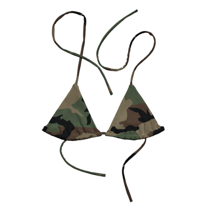 M81 Woodland Camo String Bikini Top flat 2 front supplemental view 01