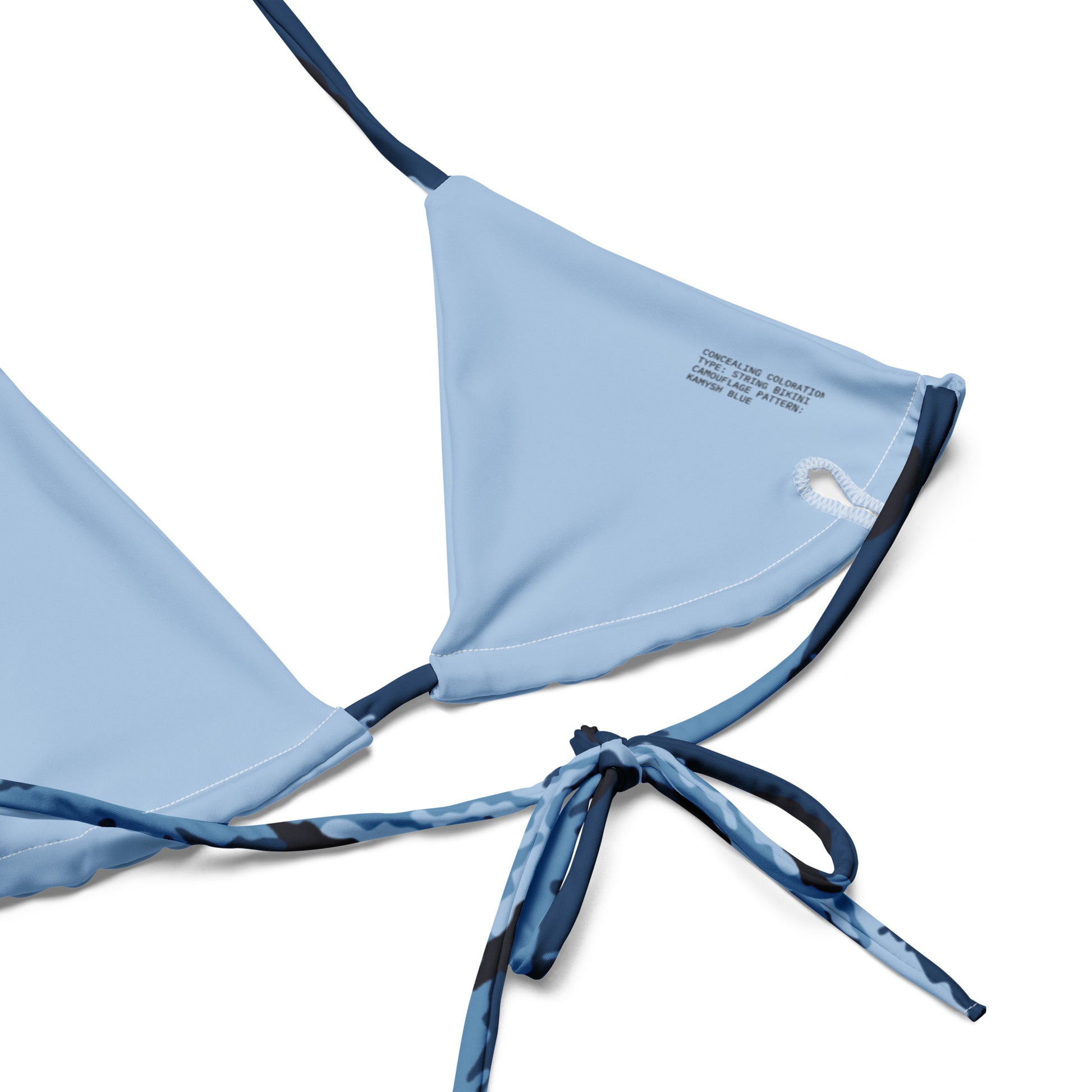 Kamysh Blue Camo String Bikini Top