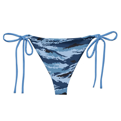 Kamysh Blue Camo String Bikini Bottom _ Concealing Coloration