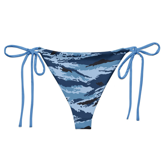 Kamysh Blue Camo String Bikini Bottom _ Concealing Coloration