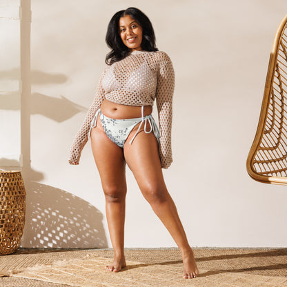 BlindTech Snow Camo string bikini bottom lifestyle front view