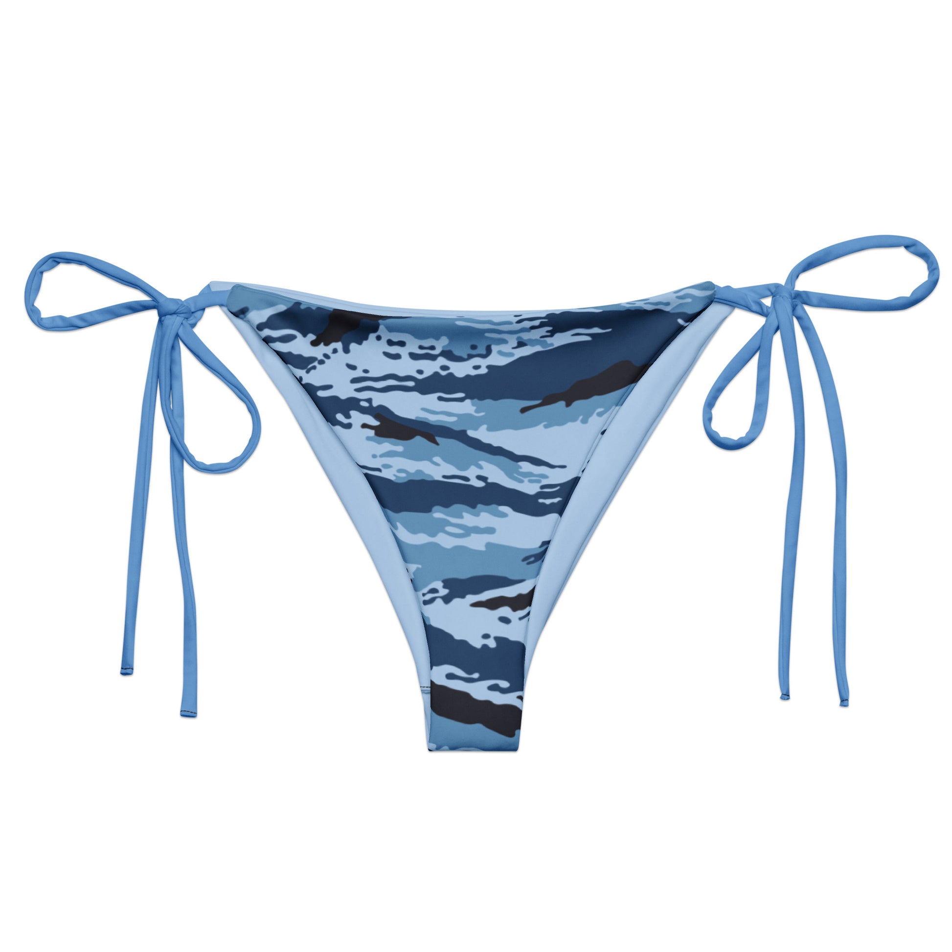 Kamysh Blue Camo String Bikini Bottom _ Concealing Coloration