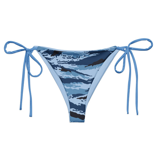 Kamysh Blue Camo String Bikini Bottom _ Concealing Coloration