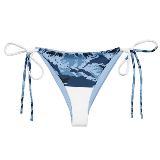Kamysh Blue Camo String Bikini Bottom front flat lay [CC-MOCKUP:flat-front]