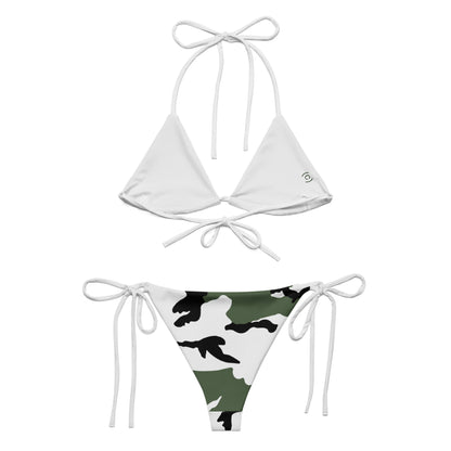 Three-Color Snow Camo String Bikini Set