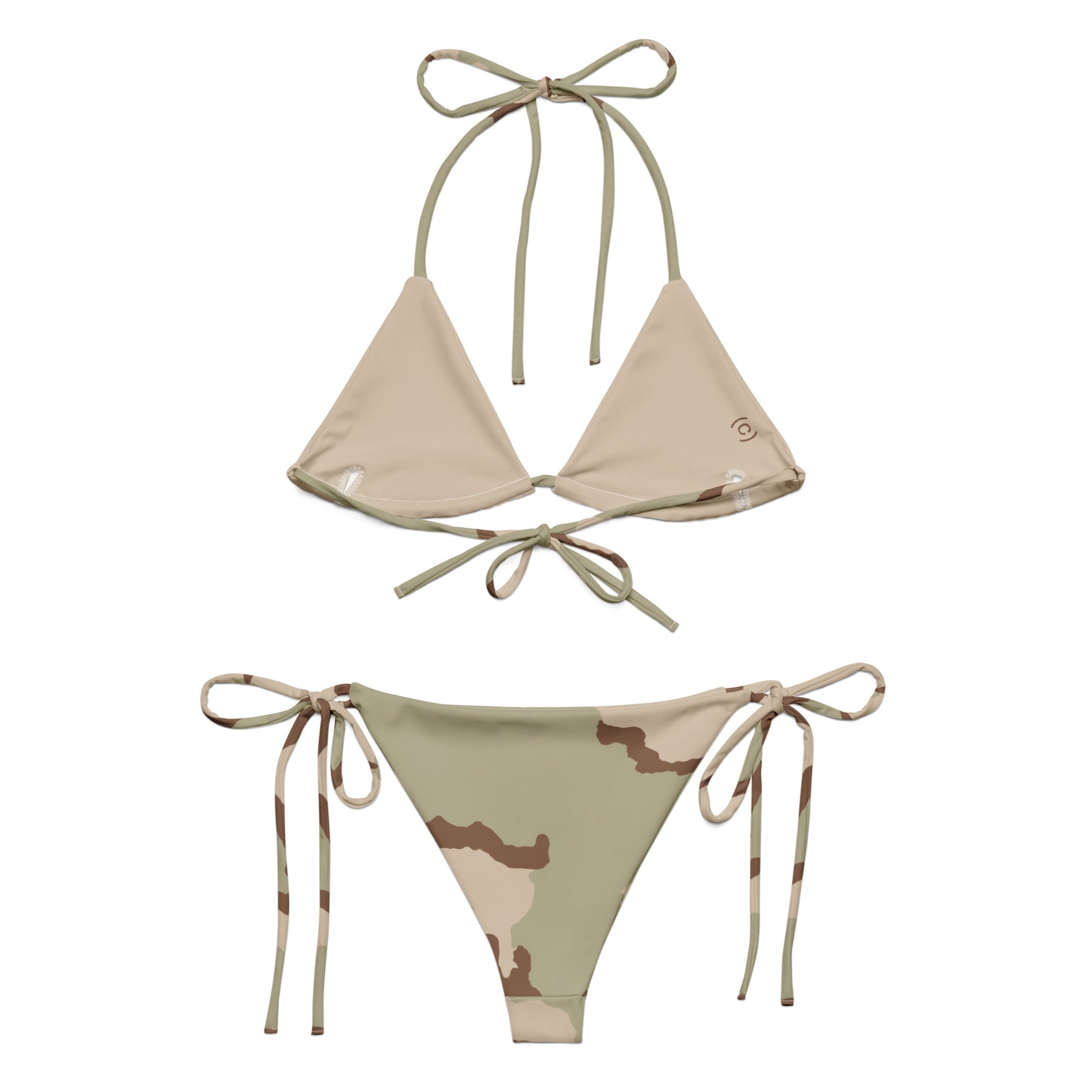 Three-Color Desert Camo String Bikini Set