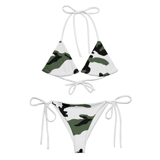 Three-Color Snow Camo String Bikini Set