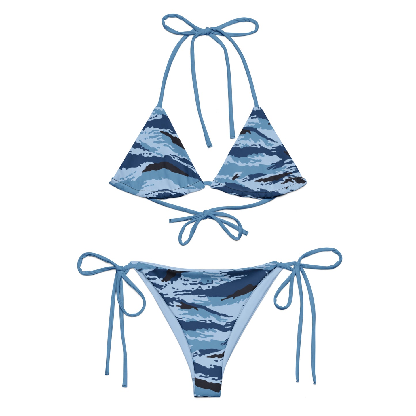 Kamysh Blue Camo String Bikini Set