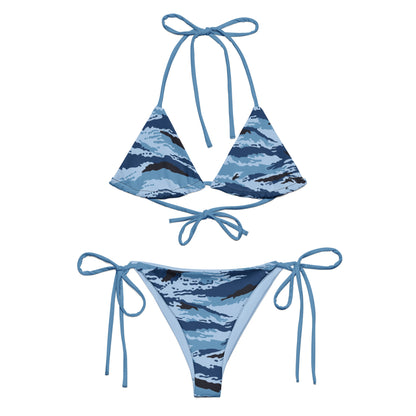 Kamysh Blue Camo String Bikini Set