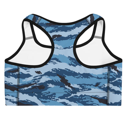 Kamysh Blue Camo Racerback Sports Bra