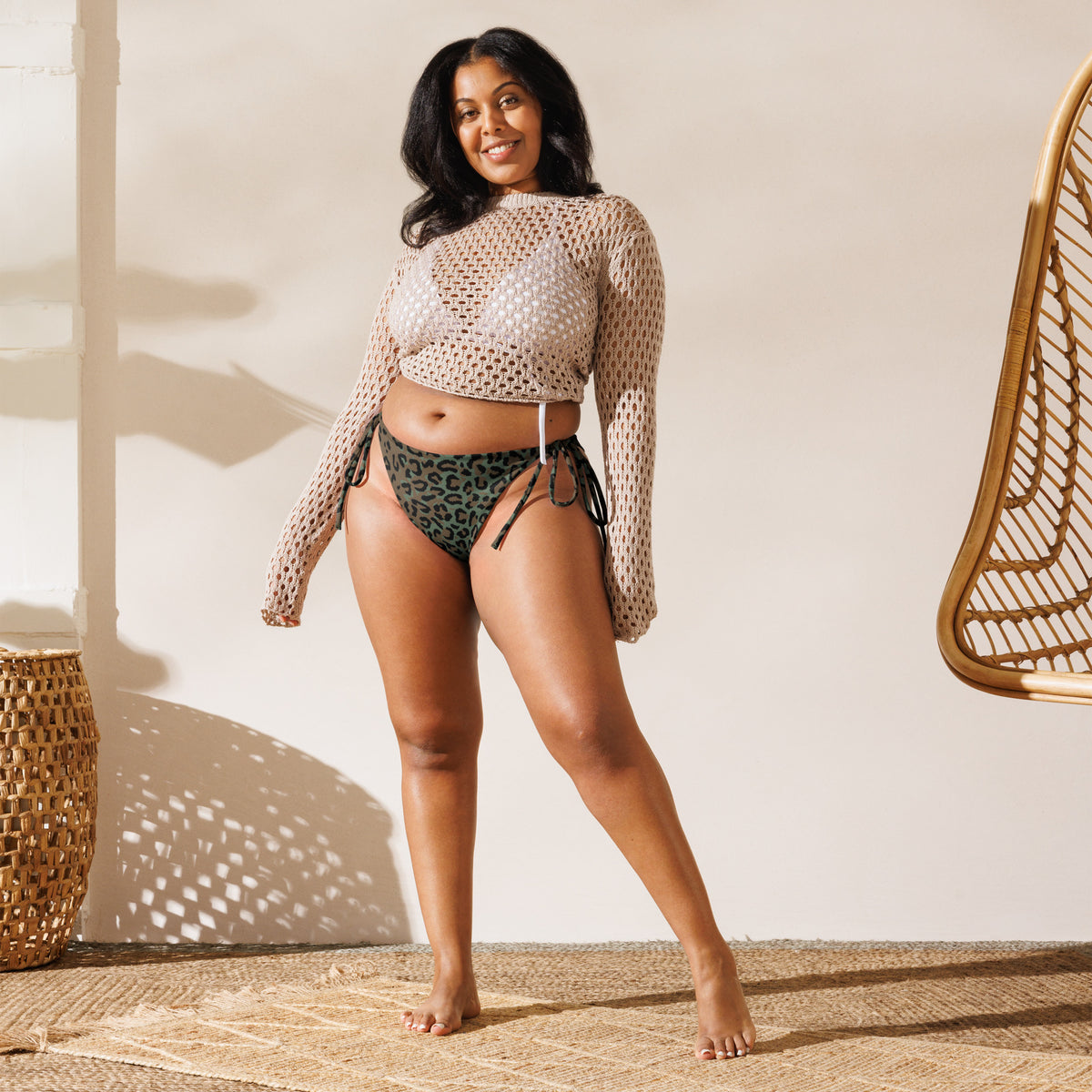 Leopard Spot Camo String Bikini Bottom