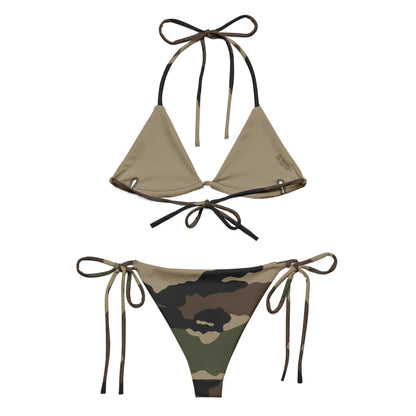 Centre-Europe CCE string bikini set reverse flat lay showing lining and adjustable ties