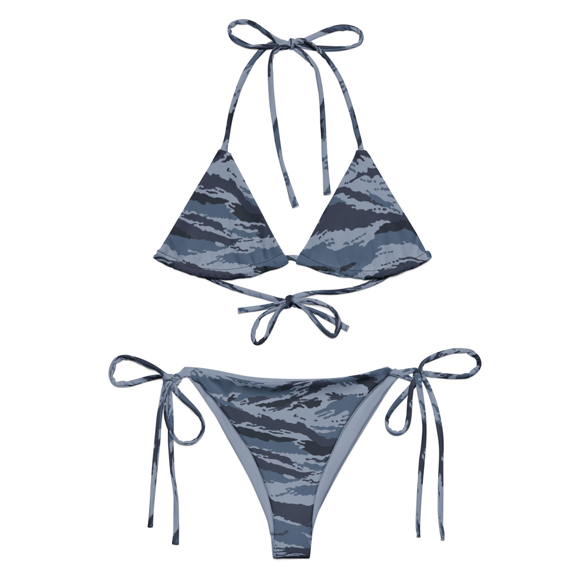 Kamysh Blue Camo String Bikini Set