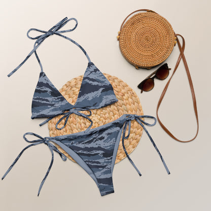 Kamysh Blue Camo String Bikini Set