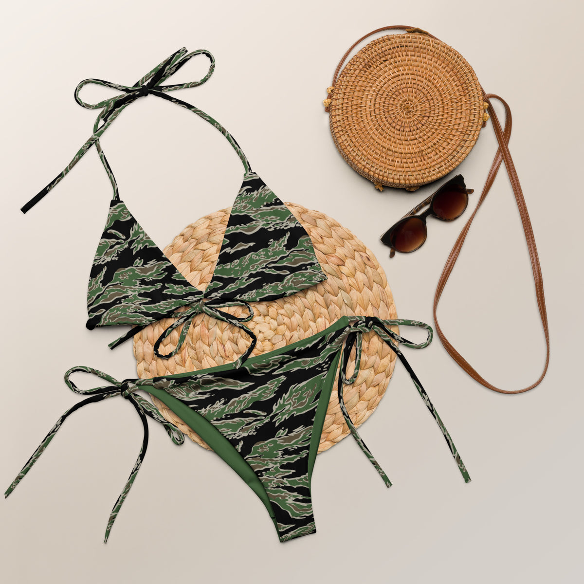 Tiger Stripe LLS Camo String Bikini Set