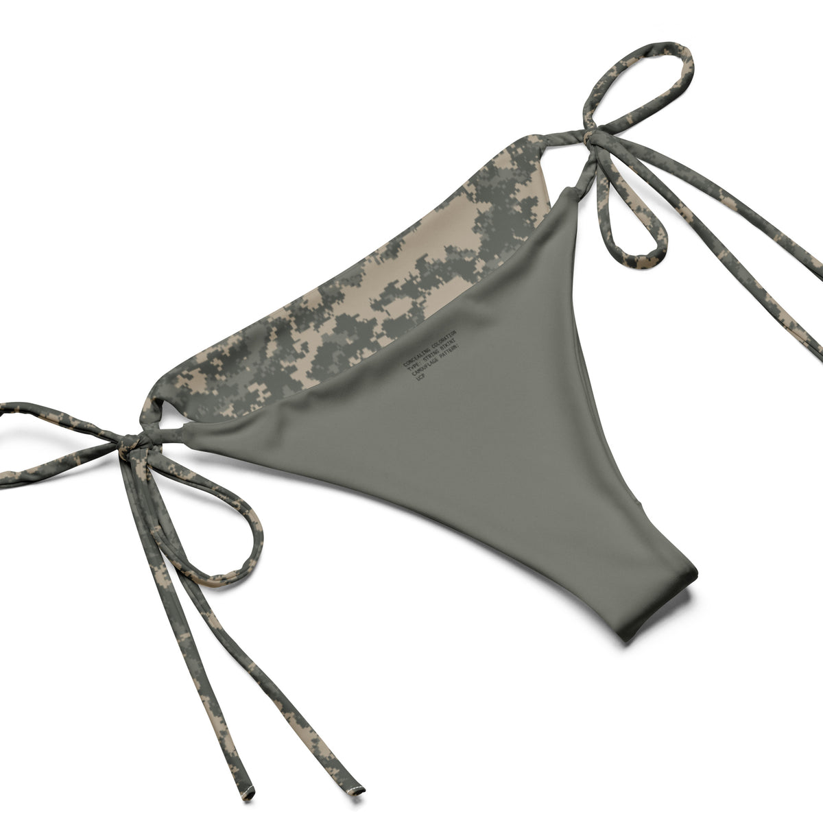 Close detail of UCP String Bikini Set fabric and tie construction