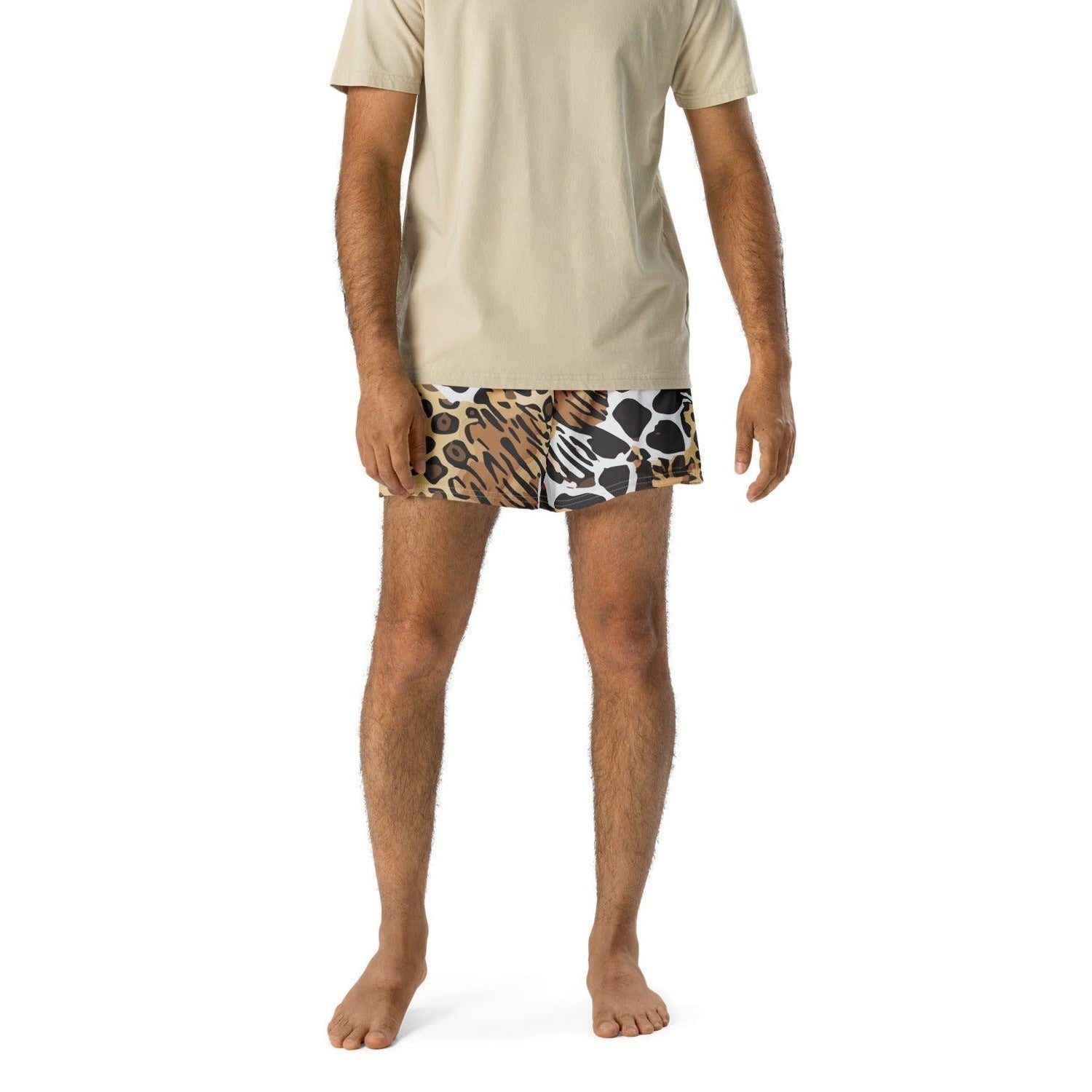 Animals Camouflage tech shorts inspired by MGS, featuring wild animal prints for a dynamic tactical look.