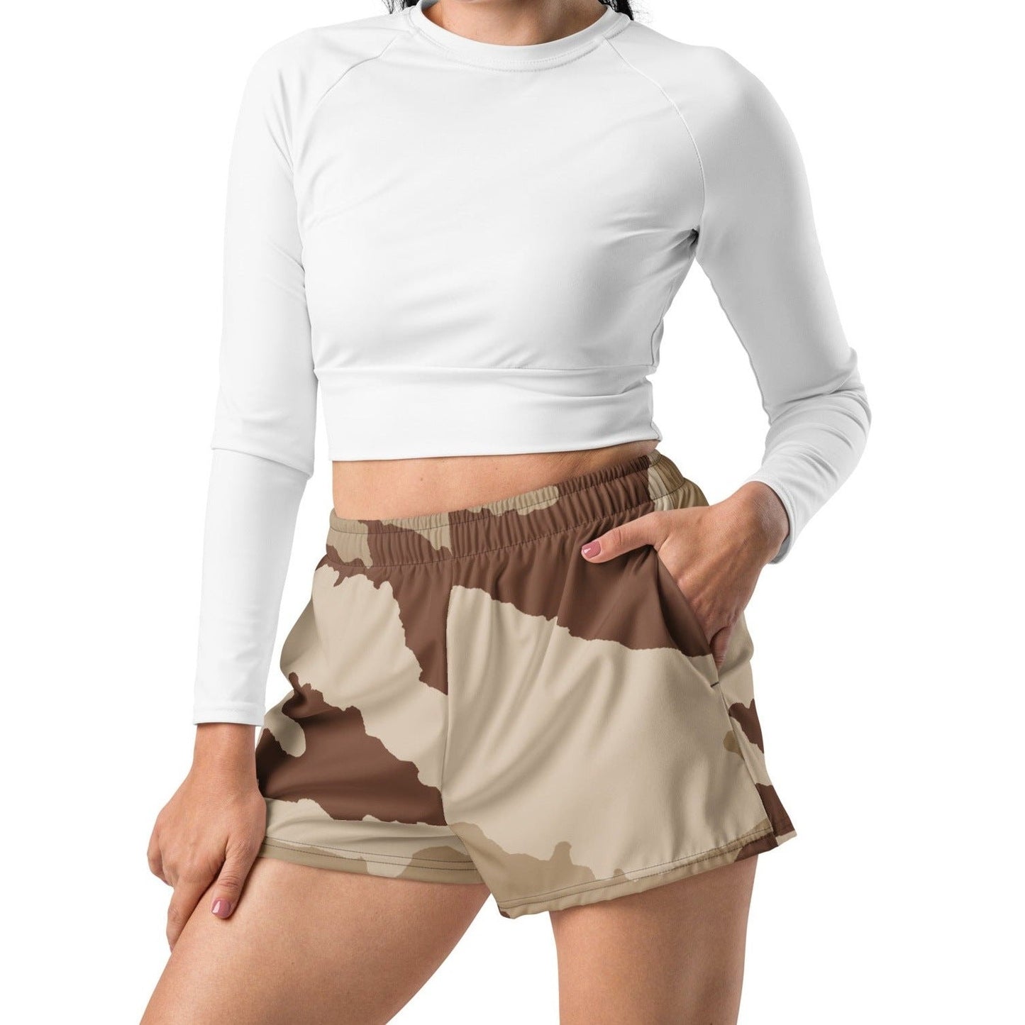 French Daguet Desert Camo Athletic Unisex Sport Shorts