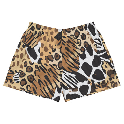 Animals Camouflage tech shorts inspired by MGS, featuring wild animal prints for a dynamic tactical look.