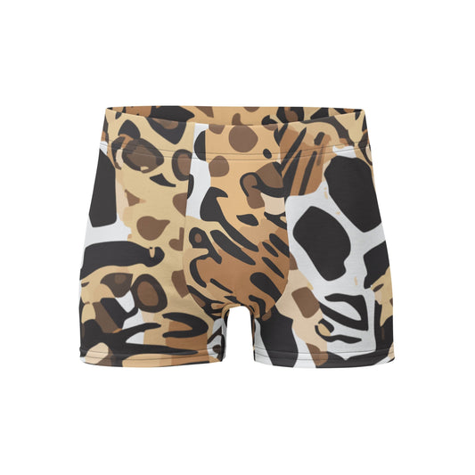 Animals Camouflage boxer briefs inspired by MGS, featuring a wild animal pattern for a tactical yet comfortable design.