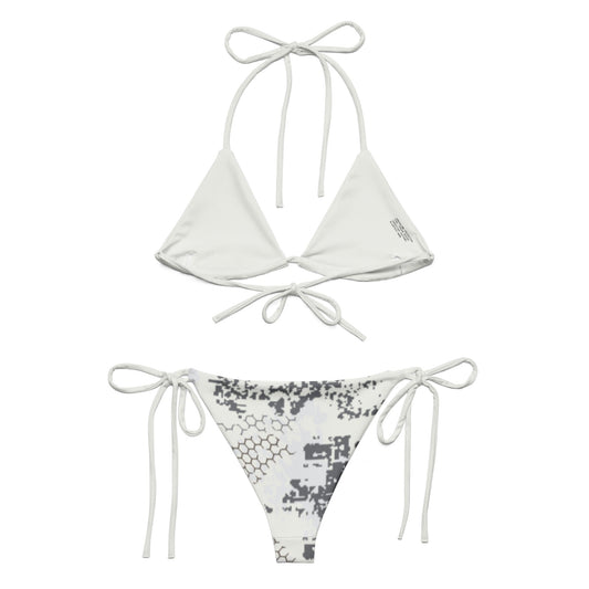 BlindTech Snow Camo String Bikini Set back flat lay