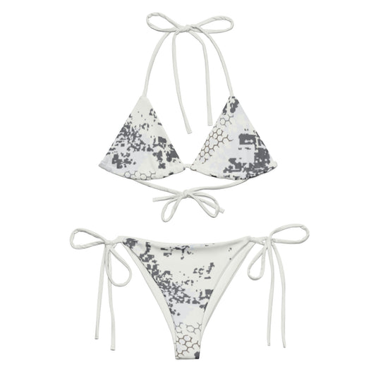 BlindTech Snow Camo String Bikini Set front flat lay