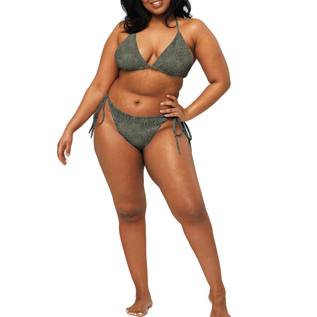 Wz. 89 Puma Camo String Bikini Set on-model view, square crop below eyes — gallery view 13 [white-model-crop]