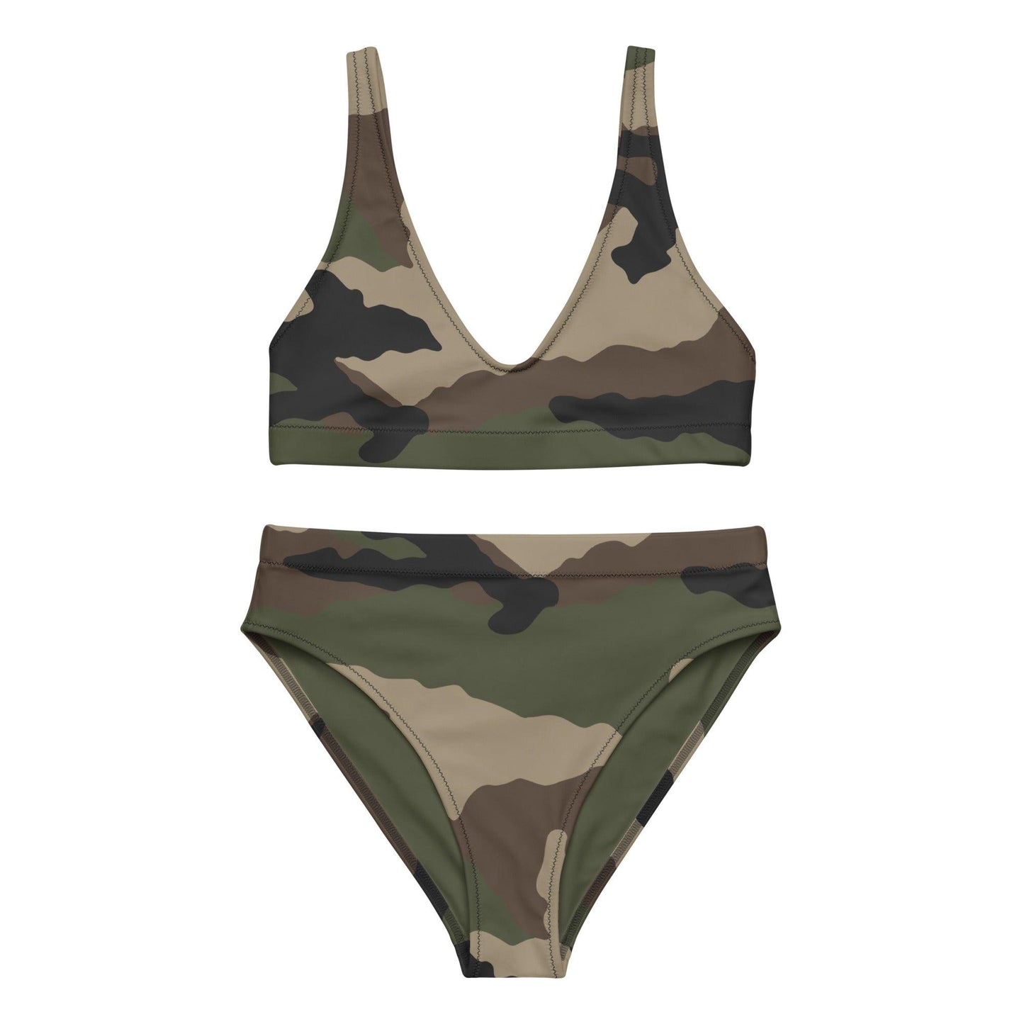 Centre-Europe Camo High-Waisted Bikini Set _ Concealing Coloration.