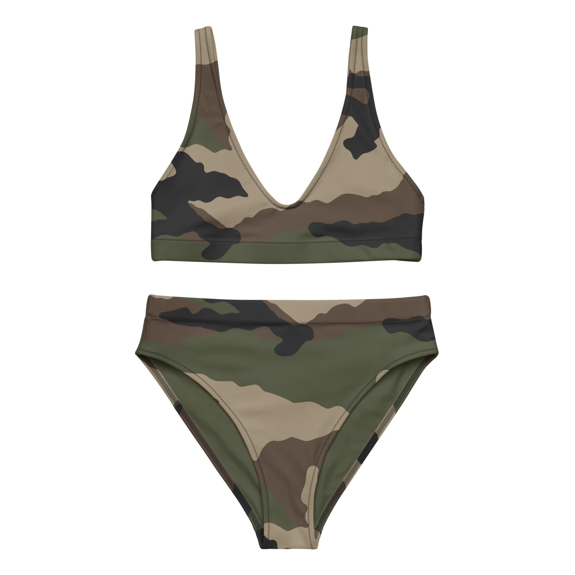Centre-Europe Camo High-Waisted Bikini Set _ Concealing Coloration.