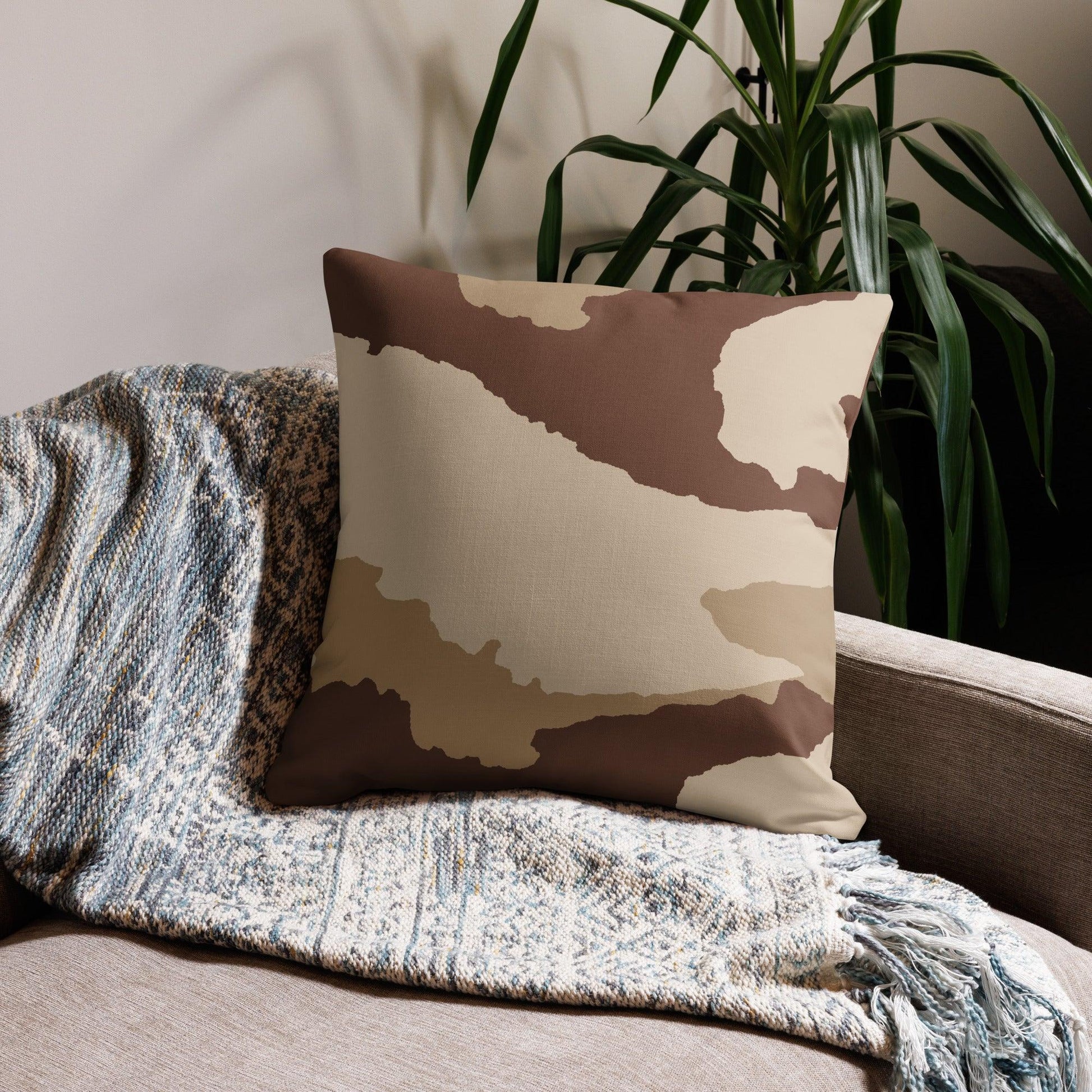 Daguet Desert Camo 22" Throw Pillow _ Concealing Coloration