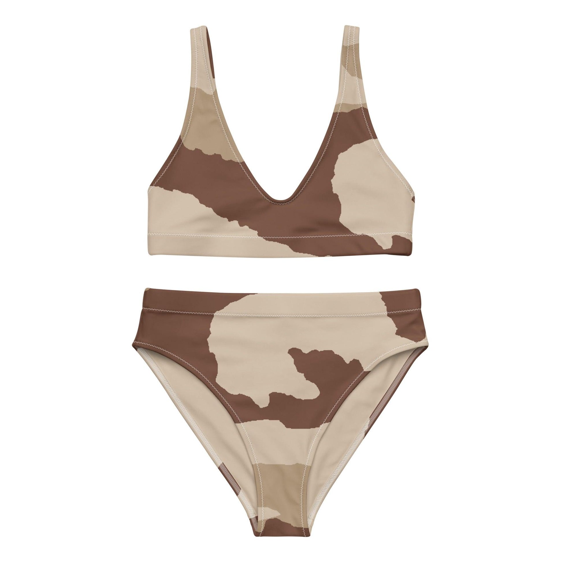 Daguet Desert Camo High-Waisted Bikini Set _ Concealing Coloration