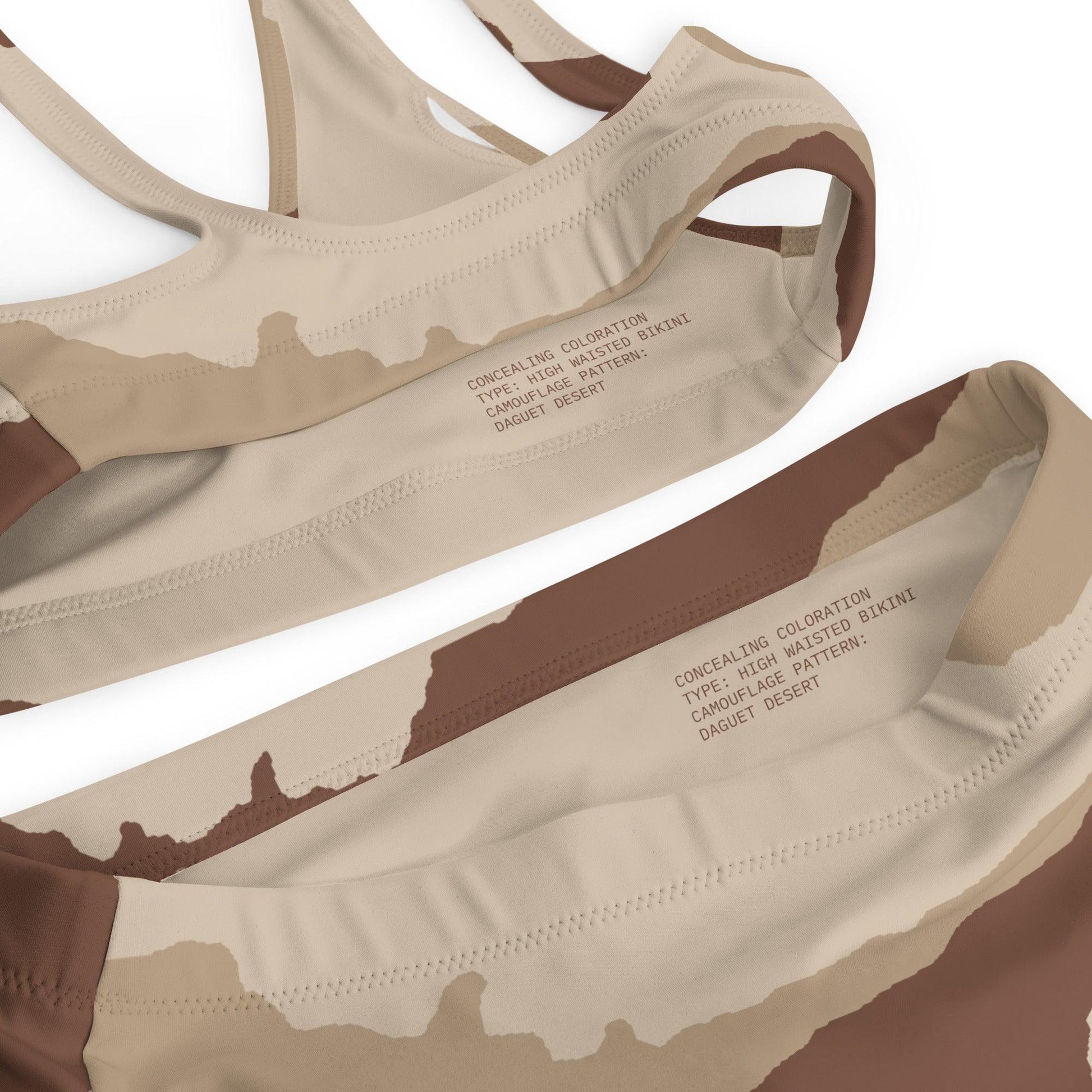 Daguet Desert Camo High-Waisted Bikini Set _ Concealing Coloration