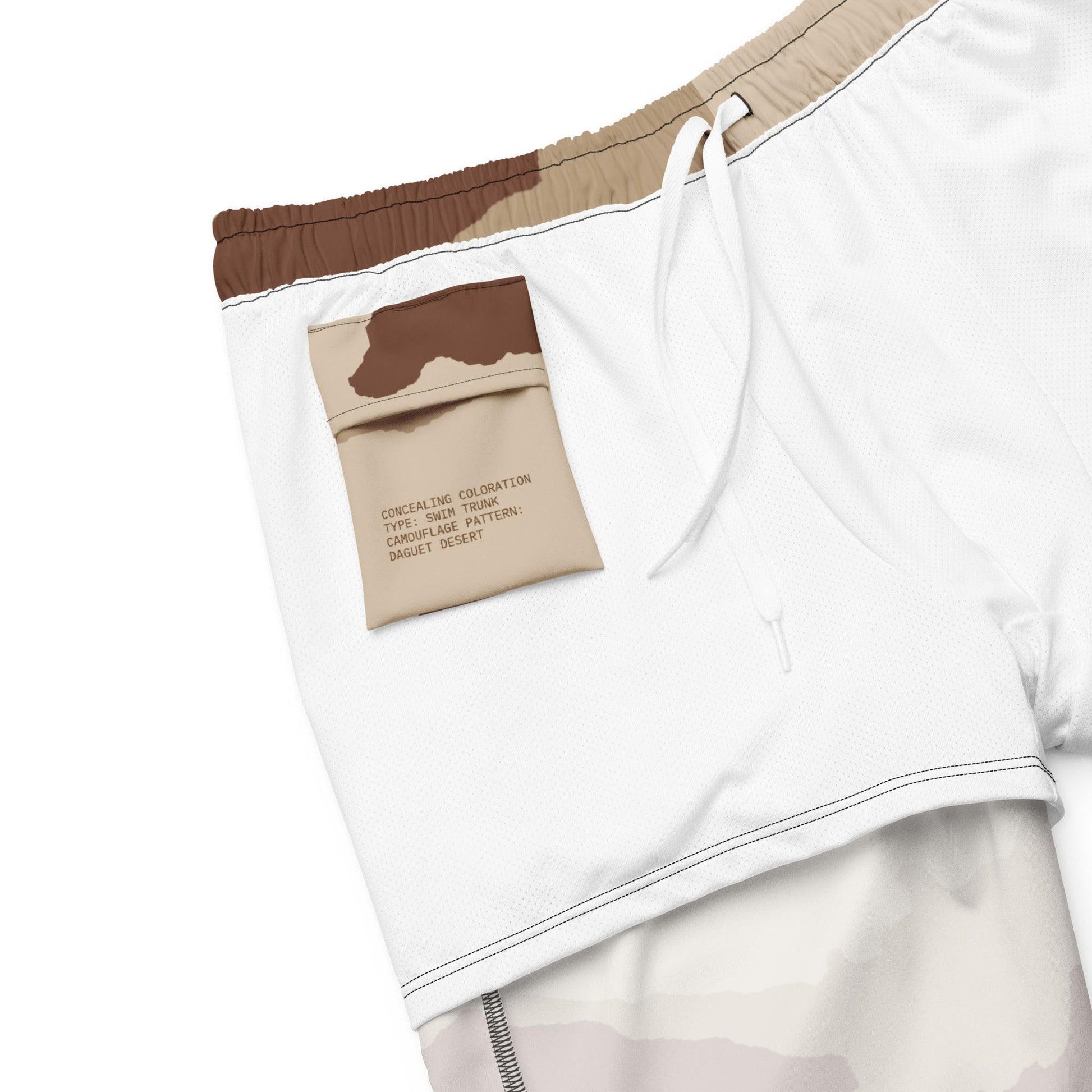 Daguet Desert Camo Swim Trunks _ Concealing Coloration