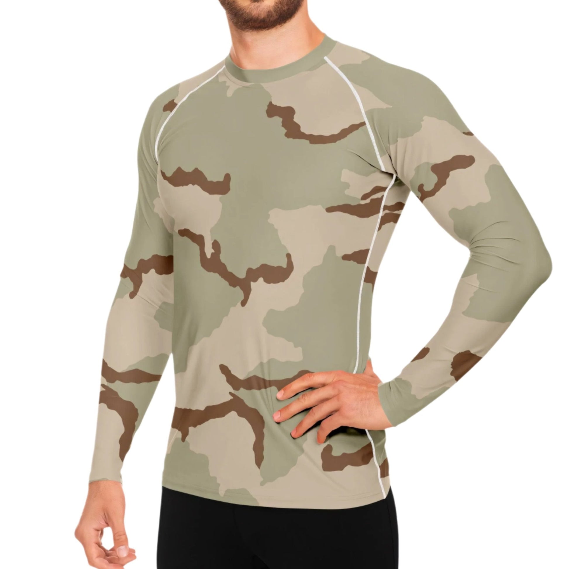 Three-Color Desert Camo Men's Long-sleeve Base Layer