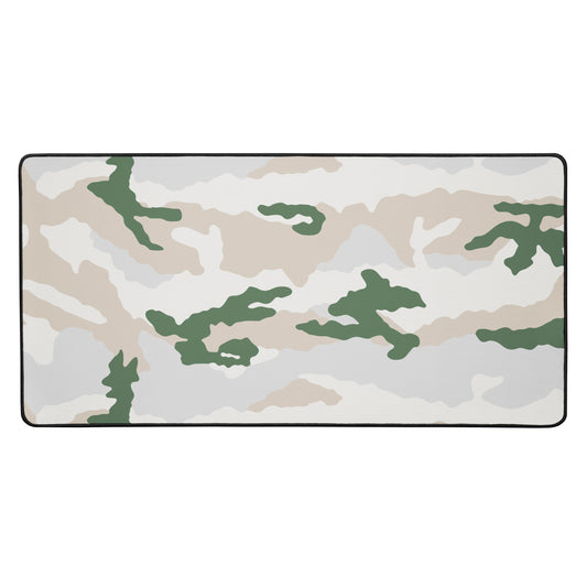 Tundra Alpine Camouflage Desk Mat Rectangular Mouse Pad White Tan