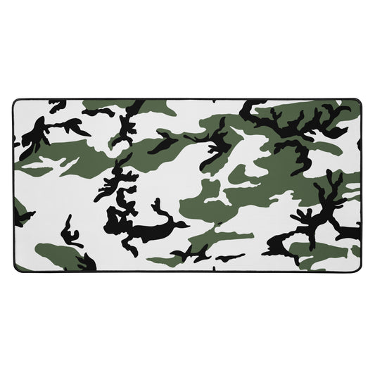 Three Color Snow Camo Desk Mat Camouflage Mouse Pad White Green