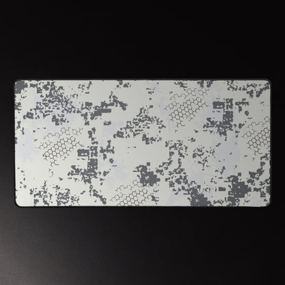 Blindtech Snow Camo Desk Mat Rectangular Metal Plate Gray Digital