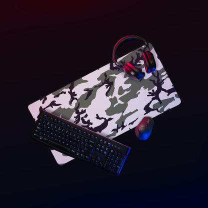 Three Color Snow Camo Desk Mat Peripheral Set Camouflage Mousepad Black