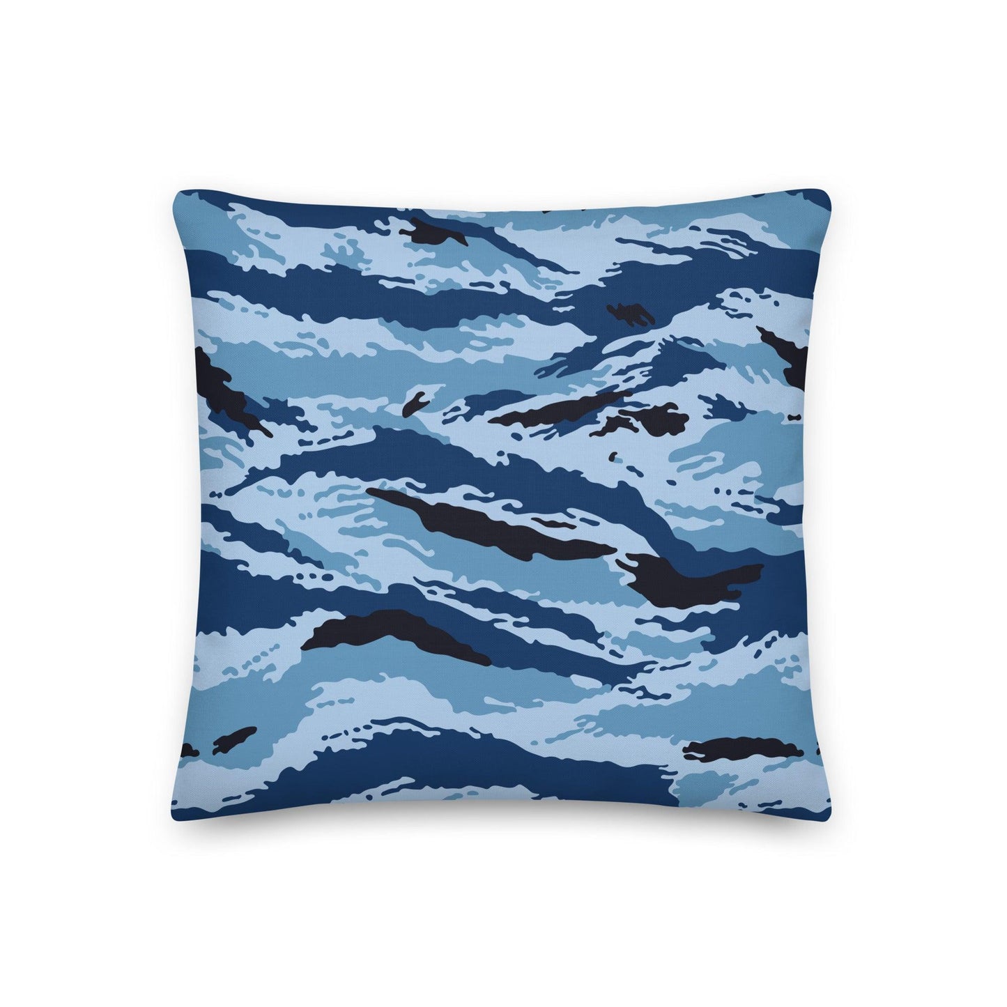 Kamysh Blue Camo 18" Throw Pillow _ Concealing Coloration.