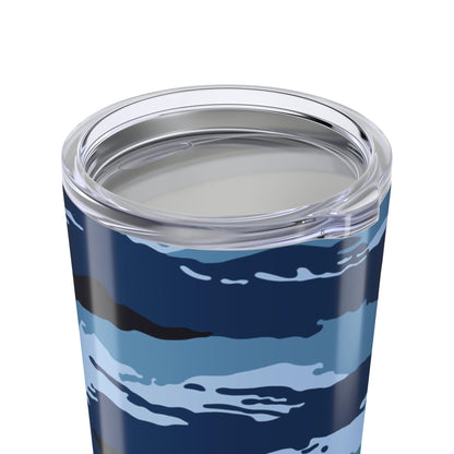Kamysh Blue Camo 20oz Tumbler _ Concealing Coloration