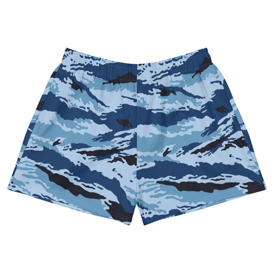 Kamysh Blue Camo 2.5″ Inseam Tech Shorts _ Concealing Coloration