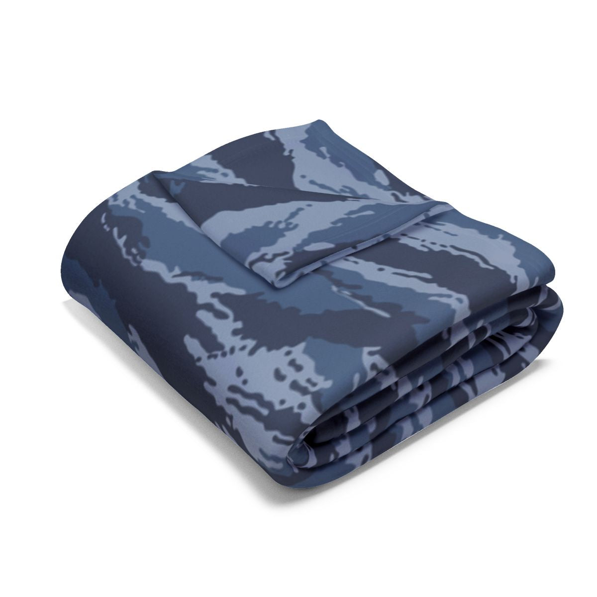 Kamysh Blue Camo Arctic Fleece Blanket - Folded