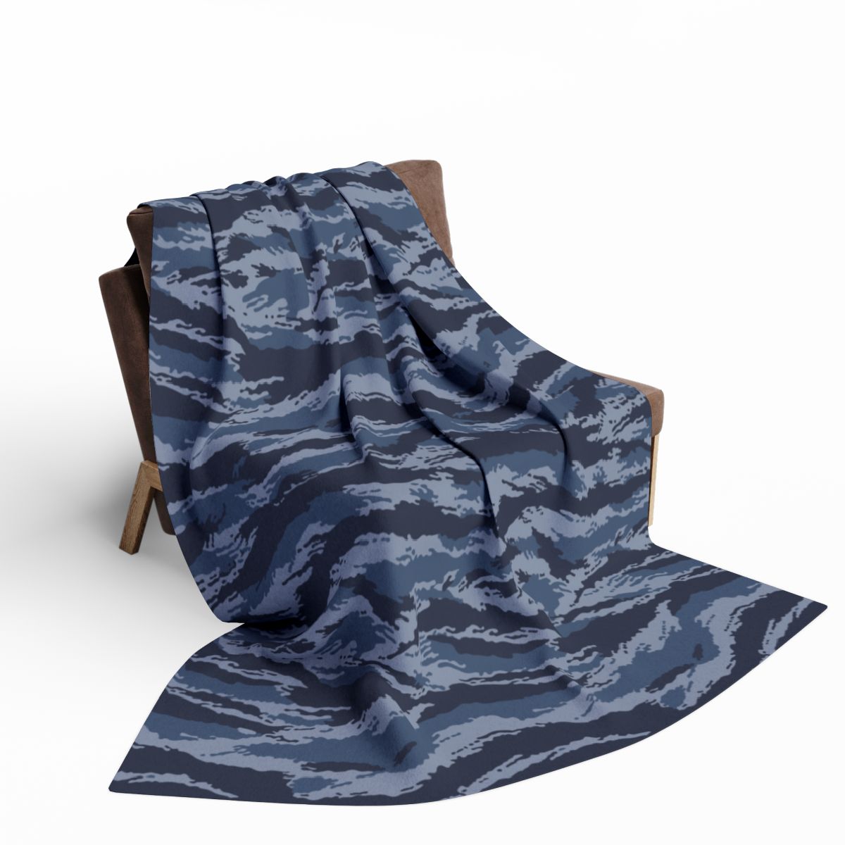 Kamysh Blue Camo Arctic Fleece Blanket - Room view 1