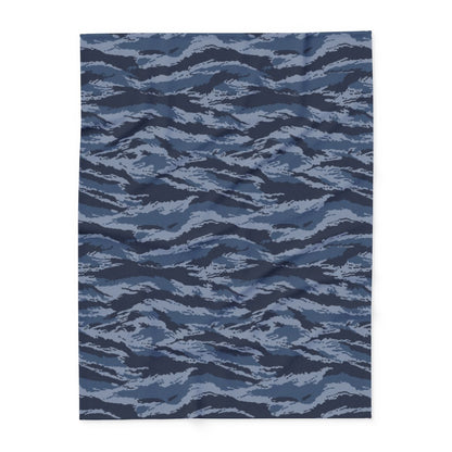 Kamysh Blue Camo Arctic Fleece Blanket - Front