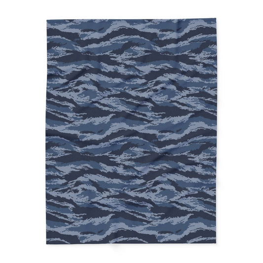 Kamysh Blue Camo Arctic Fleece Blanket - Front