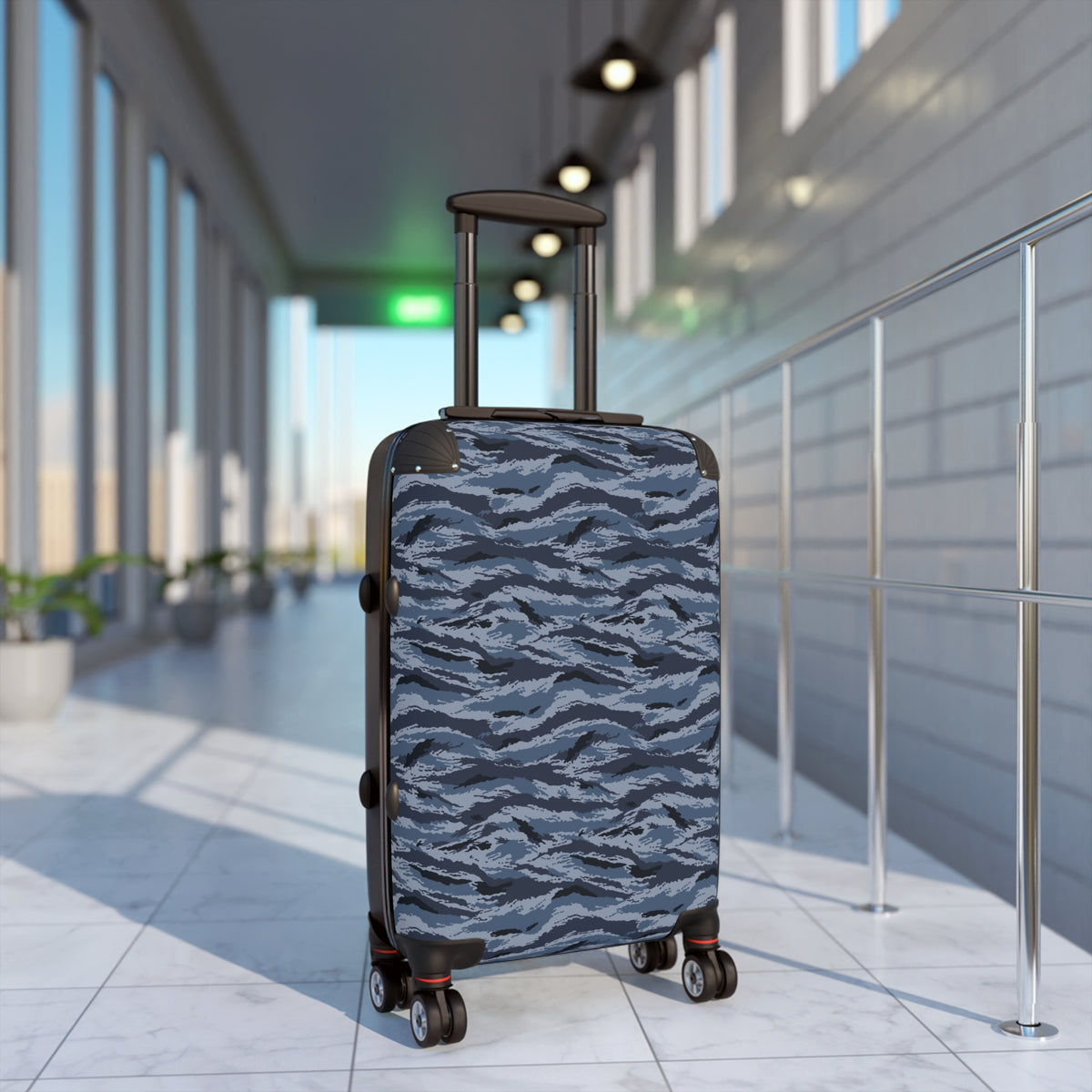 Kamysh Blue Camo Carry-On Roller Suitcase
